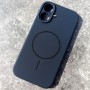 Чехол для iPhone 16, силиконовый черный, защита камеры, Magsafe