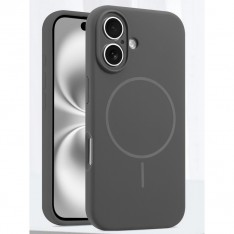 Чехол для iPhone 16, силиконовый графитовый, защита камеры, Magsafe
