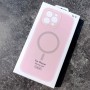 Чехол для iPhone 16, силиконовый розовый, защита камеры, Magsafe
