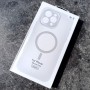 Чехол для iPhone 16, силиконовый белый, защита камеры, Magsafe