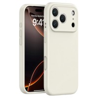 Чехол с MagSafe для iPhone 17 Pro Silicone Case, Premium, (без рисунка) античный белый