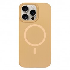 Чехол с MagSafe для iPhone 15 Pro Max Silicone Case, Premium, бежевый