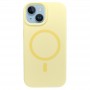 Чехол с MagSafe для iPhone 15 Silicone Case, Premium, лимонный
