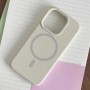 Чехол с MagSafe для iPhone 15 Silicone Case, Premium, античный белый