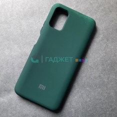 Cиликоновый чехол для Xiaomi Poco M3, с лого original green