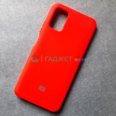 Cиликоновый чехол для Xiaomi Poco M3, с лого красный