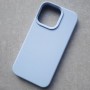 Чехол для iPhone 13 Pro, Silicone Case Premium бледно-голубой