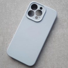 Чехол для iPhone 13 Pro, Silicone Case Premium светло-серый