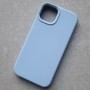 Чехол для iPhone 13, Silicone Case Premium бледно-голубой