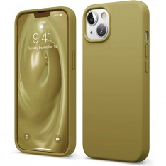 Чехол для iPhone 13, Silicone Case Premium оливковый