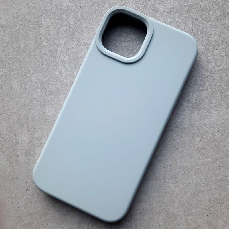 Чехол для iPhone 13, Silicone Case Premium светло-серый