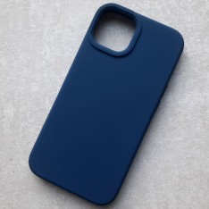 Чехол для iPhone 13, Silicone Case Premium темно-синий