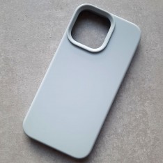 Чехол для iPhone 14 Pro Max, Silicone Case Premium светло-серый