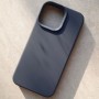 Чехол для iPhone 14 Pro Max, Silicone Case Premium темно-синий матовый