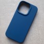 Чехол для iPhone 14 Pro, Silicone Case Premium синий
