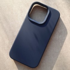 Чехол для iPhone 14 Pro, Silicone Case Premium темно-синий