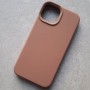 Чехол для iPhone 14, Silicone Case Premium бежево-коричневый