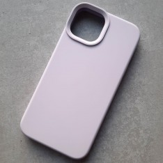 Чехол для iPhone 14, Silicone Case Premium бледно-сиреневый