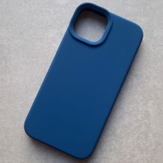 Чехол для iPhone 14, Silicone Case Premium синий