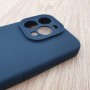 Силиконовый чехол с magsafe для iPhone 15 Pro, защита камеры, синий