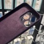 Силиконовый чехол с magsafe для iPhone 15 Pro, защита камеры, фиолетовый