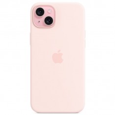 Magsafe Чехол для iPhone 15 Silicone Case, HiCopy, с логотипом, пудровый