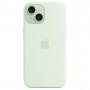 Magsafe Чехол для iPhone 15 Silicone Case, HiCopy, с логотипом, мятный