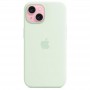 Magsafe Чехол для iPhone 15 Silicone Case, HiCopy, с логотипом, мятный