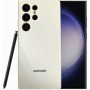 Чехол для Samsung S23 Ultra, Silicone Case, с логотипом, кремовый