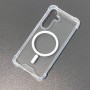 Комбинированный (поликарбонат+силикон) чехол для Samsung S24, Yesido PC04, c MagSafe, прозрачный