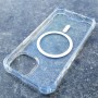Комбинированный (поликарбонат+силикон) чехол для iPhone 14, Yesido PC04, c MagSafe, прозрачный