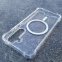 Комбинированный (поликарбонат+силикон) чехол для Samsung S24, Yesido PC04, c MagSafe, прозрачный