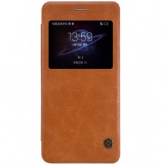 для Huawei Honor V8 Чехол-книга с окном Nillkin Qin Series коричневый