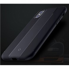 для Apple iPhone X / iPhone 10 Силиконовый чехол-накладка TOTUDESIGN Carbon Fiber чёрный