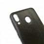 Силиконовый чехол для Samsung Galaxy M20 с кожаной вставкой Experts, черный