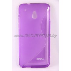 HTC One mini чехол-бампер Experts " TPU CASE" силиконовый, цвет фиолетовый