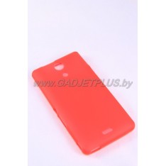 для Sony Xperia ZR (D5502) чехол-накладка силиконовый JUST, красный матовый