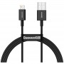 Зарядка для Айфона (кабель) Baseus Superior Series Fast Charging, 2.4 А, 2 м, черный