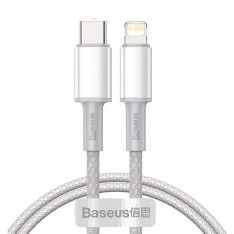 Кабель для зарядки Baseus High Density Braided Fast Charging Data Cable Type-C to Lightning PD 20W 2м White