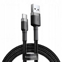 Кабель для айфона 17 (USB - Type-C) Baseus CATKLF-CG1 Cafule Cable 2m Gray+Black