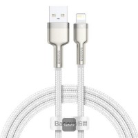 Кабель для зарядки айфона (USB - Lightning) Baseus CALJK-B02 Cafule Series Metal Data Cable 2.4A 2m White