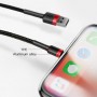 Кабель для зарядки айфона (USB - Lightning) Baseus CALKLF-B19 Cafule Series Metal Data Cable 2.4A 1m Red-Black
