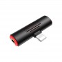 Конвертер 2-в-1 lightning to 3.5mm Borofone BV7, аудио адаптер, чёрный