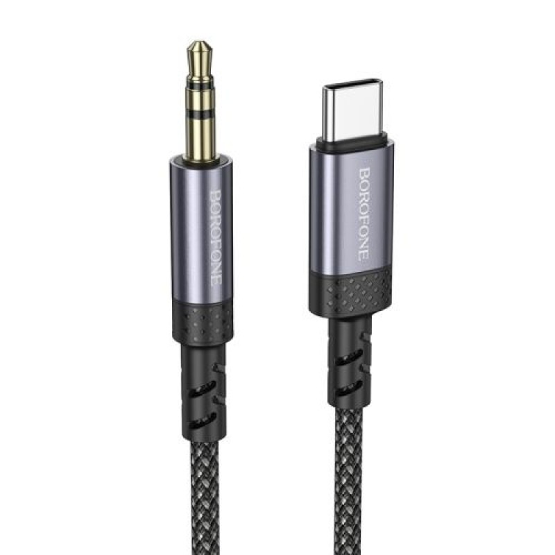 Audio-кабель для iPhone 17 / AUX - Type-C кабель Borofone BL24, 1 метр, металлик