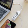 USB-HUB (разветвитель USB) Hoco HB1 Type-C на 4 USB порта (версии 2.0), цвет серебряный