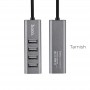 USB-HUB (разветвитель USB) Hoco HB1 USB на 4 USB порта (версии 2.0), цвет серый металлик