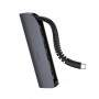 USB-HUB Type-C для зарядки и синхронизации данных Hoco HB12 на 4 USB порта (версии 3.0), цвет черный