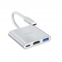 USB-HUB Type-C Hoco HB14 Многофункциональный: USB (версии 3.0), HDMI, PD