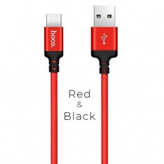 Кабель USB - Type C, Hoco X14, 1 метр, цвет красно-черный