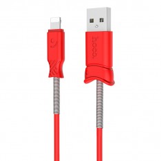 Кабель для Iphone Lightning USB для зарядки телефона и синхронизации данных, Hoco X24 1м, цвет красный